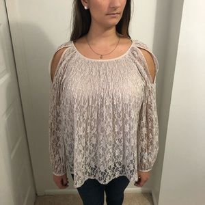 Lauren Conrad Lace Long Sleeve Tunic